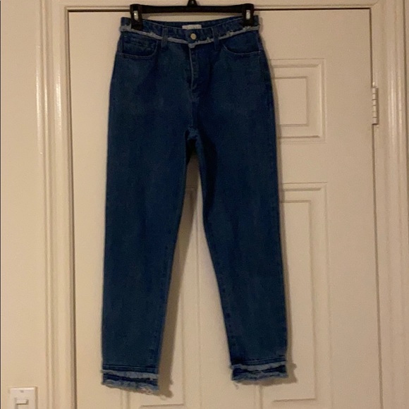 k/lab Frayed Mid-Rise Crop Jeans - Picture 2 of 6